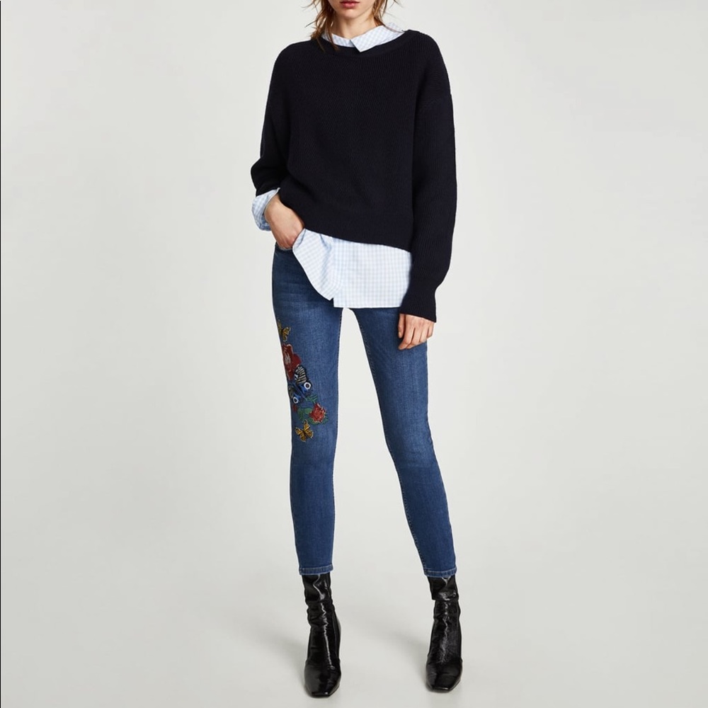 Embroidered Zara jeans